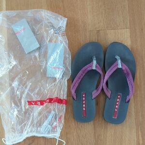 Prada Purple and Gray Sandals